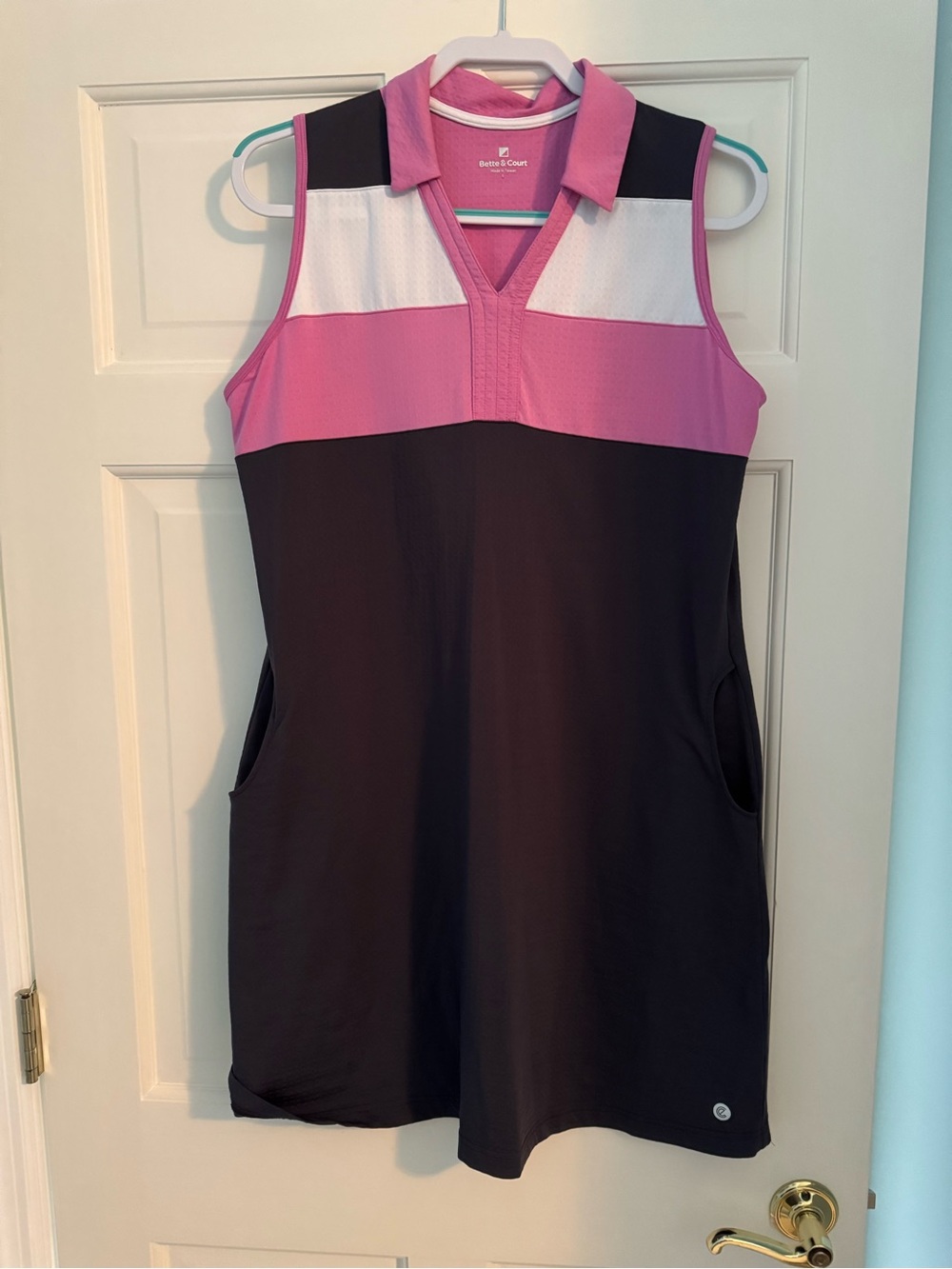 Sleeveless Bette & Court Pink & Black Golf Dress